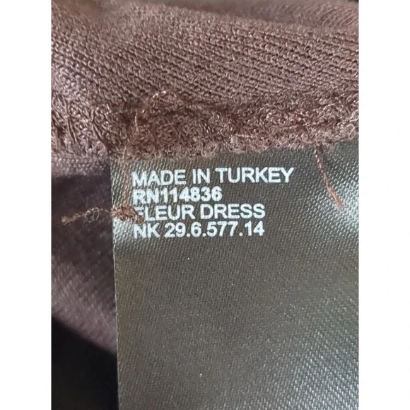 REISS Fleur Off The Shoulder Ruched Jersey Midi Dress Brown Long Sleeve Sz Large - Picture 14 of 15